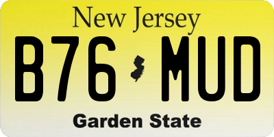 NJ license plate B76MUD
