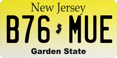 NJ license plate B76MUE