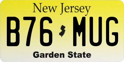 NJ license plate B76MUG