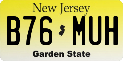 NJ license plate B76MUH
