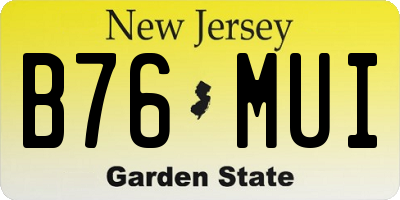 NJ license plate B76MUI