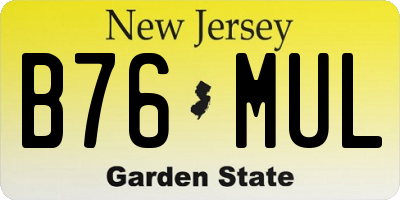NJ license plate B76MUL