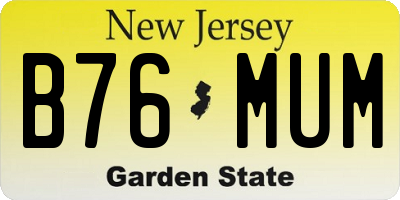 NJ license plate B76MUM