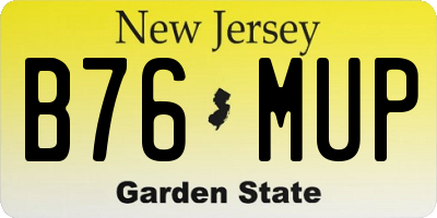 NJ license plate B76MUP
