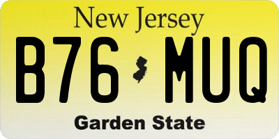 NJ license plate B76MUQ