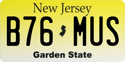 NJ license plate B76MUS