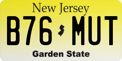 NJ license plate B76MUT