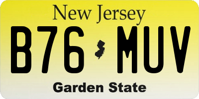 NJ license plate B76MUV