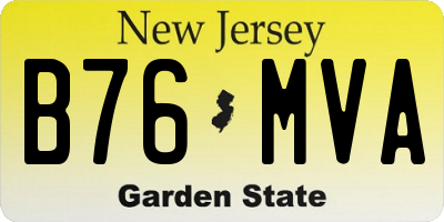NJ license plate B76MVA