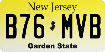 NJ license plate B76MVB