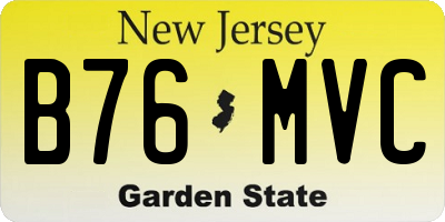 NJ license plate B76MVC