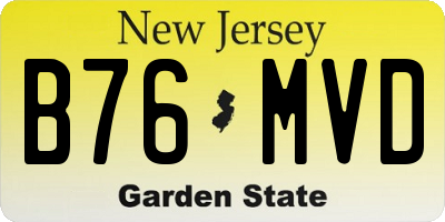 NJ license plate B76MVD