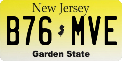 NJ license plate B76MVE