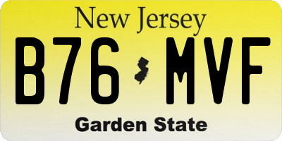 NJ license plate B76MVF