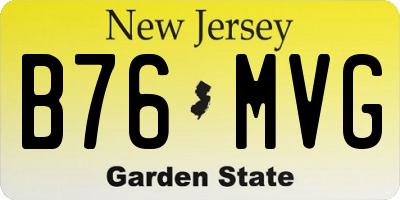 NJ license plate B76MVG