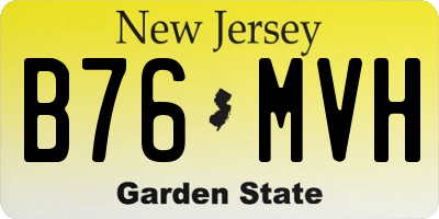 NJ license plate B76MVH