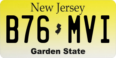 NJ license plate B76MVI