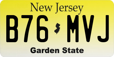 NJ license plate B76MVJ