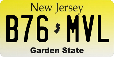 NJ license plate B76MVL