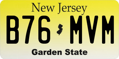 NJ license plate B76MVM