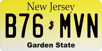 NJ license plate B76MVN