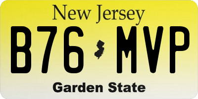 NJ license plate B76MVP