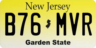 NJ license plate B76MVR