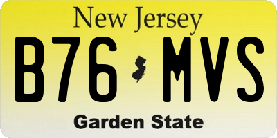 NJ license plate B76MVS