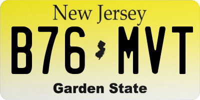 NJ license plate B76MVT