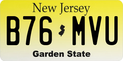 NJ license plate B76MVU