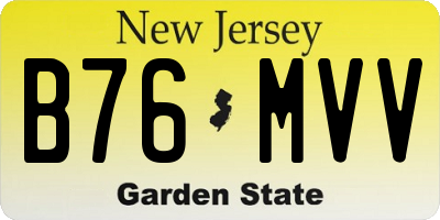 NJ license plate B76MVV