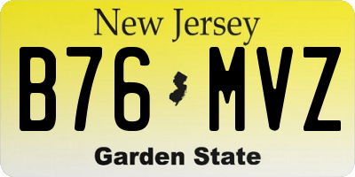 NJ license plate B76MVZ