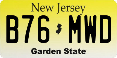 NJ license plate B76MWD