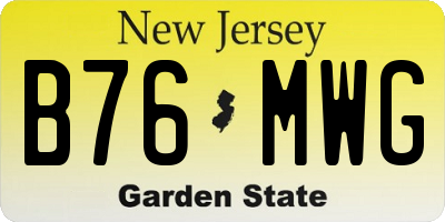 NJ license plate B76MWG