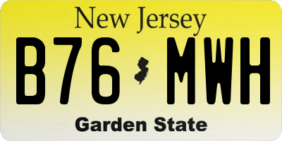 NJ license plate B76MWH