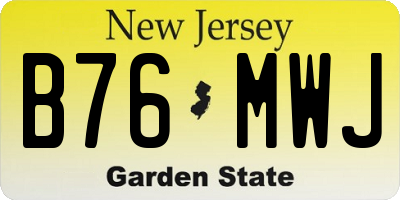 NJ license plate B76MWJ