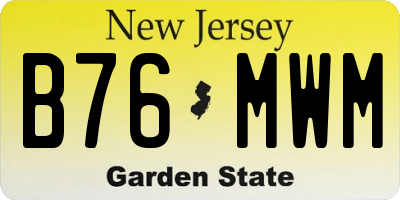 NJ license plate B76MWM