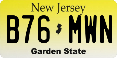 NJ license plate B76MWN