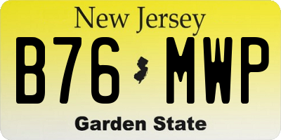 NJ license plate B76MWP