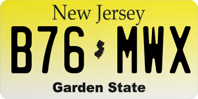 NJ license plate B76MWX