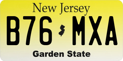NJ license plate B76MXA