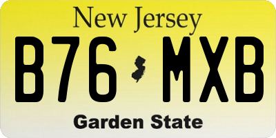 NJ license plate B76MXB