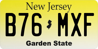 NJ license plate B76MXF