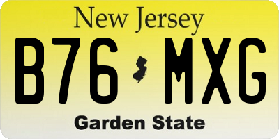 NJ license plate B76MXG