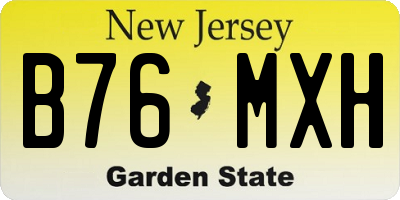 NJ license plate B76MXH