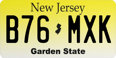 NJ license plate B76MXK