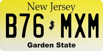 NJ license plate B76MXM