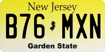 NJ license plate B76MXN