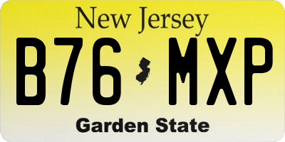 NJ license plate B76MXP