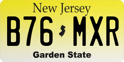 NJ license plate B76MXR